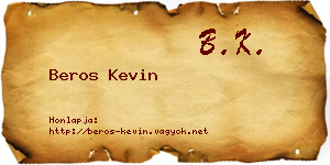 Beros Kevin névjegykártya